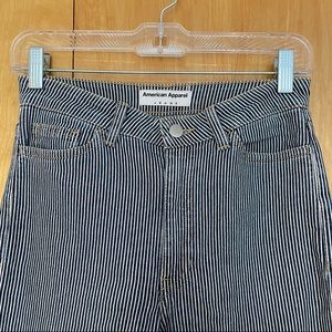 American Apparel High Rise Striped Skinny Jeans
